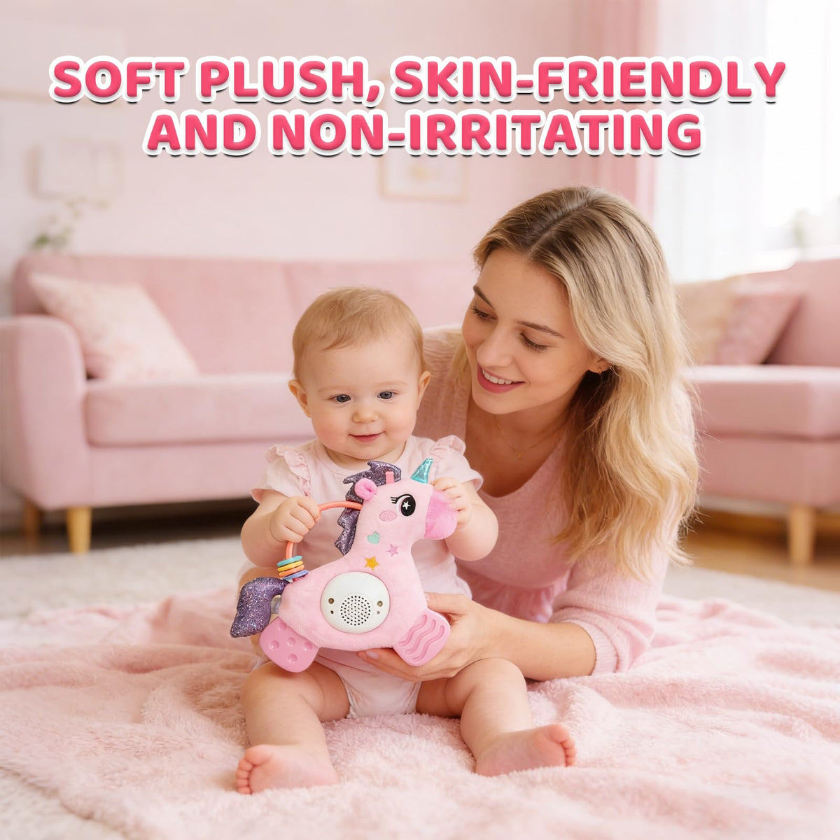 Baby Musical Activity Soft Toys with Sound & Light, Sensory Toys for Infant