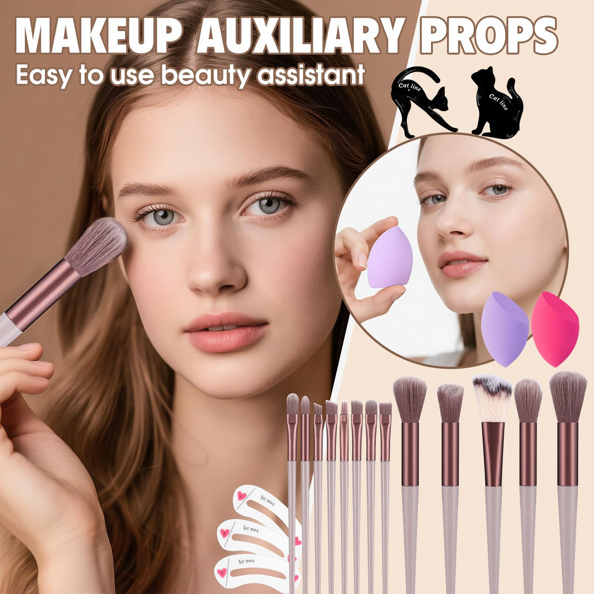 Makeup Kit for Women：Foundation Eyeshadow Palette Makeup Brushe Makeup Set