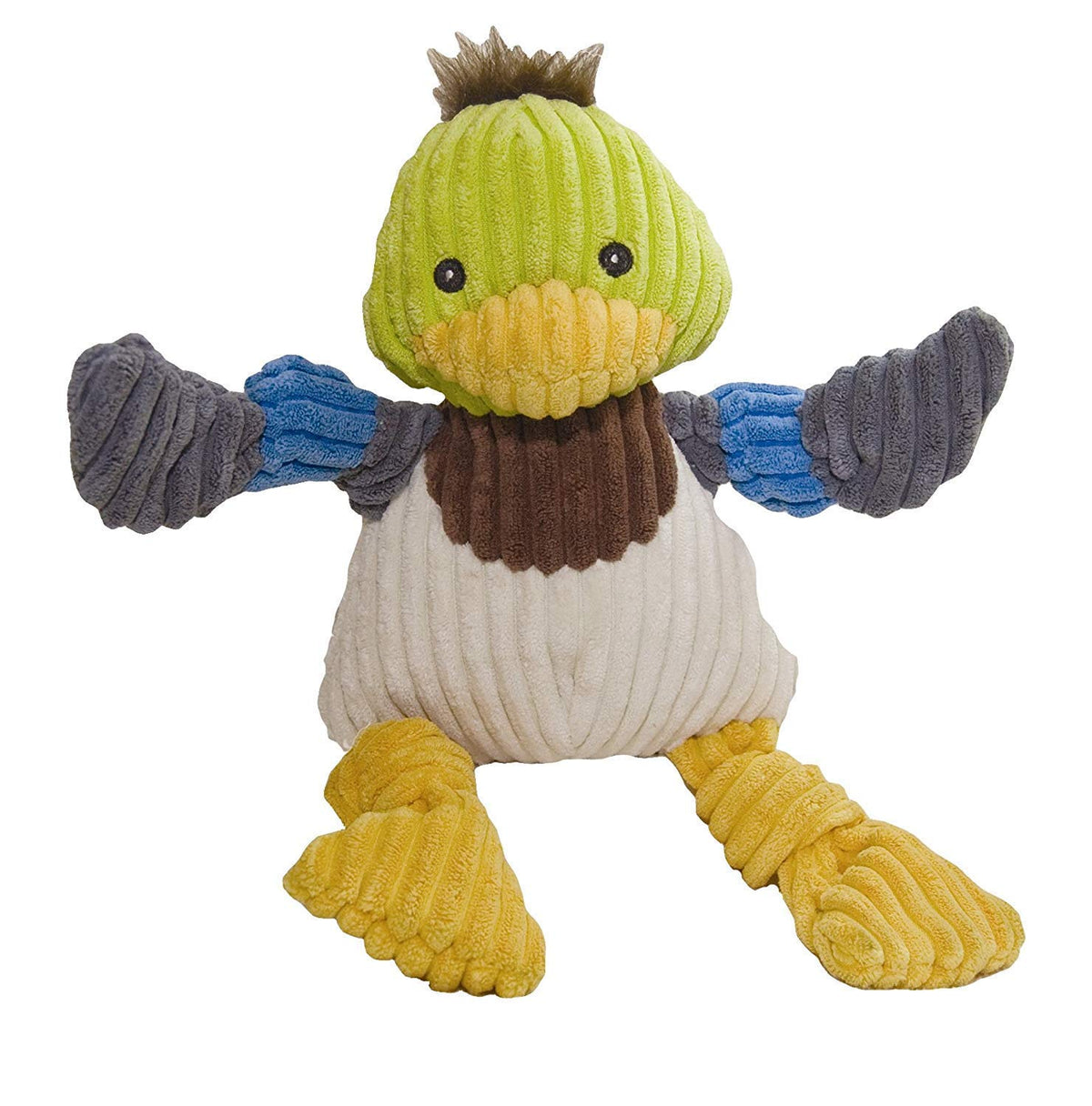 HuggleHounds Knottie Plush Dog Toy - Dog Stuffed Animal Toy, Squeaky Puppy Toys, For Small, Medium & Large Dogs, Durable Plush to Keep Them Busy - Dillie Duck, Large