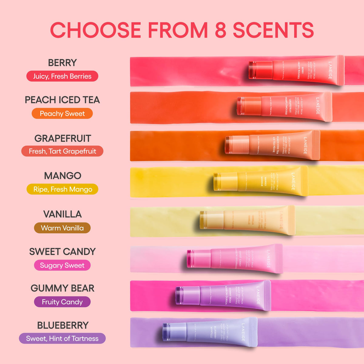 LANEIGE Lip Glowy Balm: Sheer Tinted Lip Treatment Balm Tube with Shea & Murumuru Butters for Hydrating, Moisturizing, Glossy, Non-Sticky Shine, Berry | Korean Skin Care, Berry