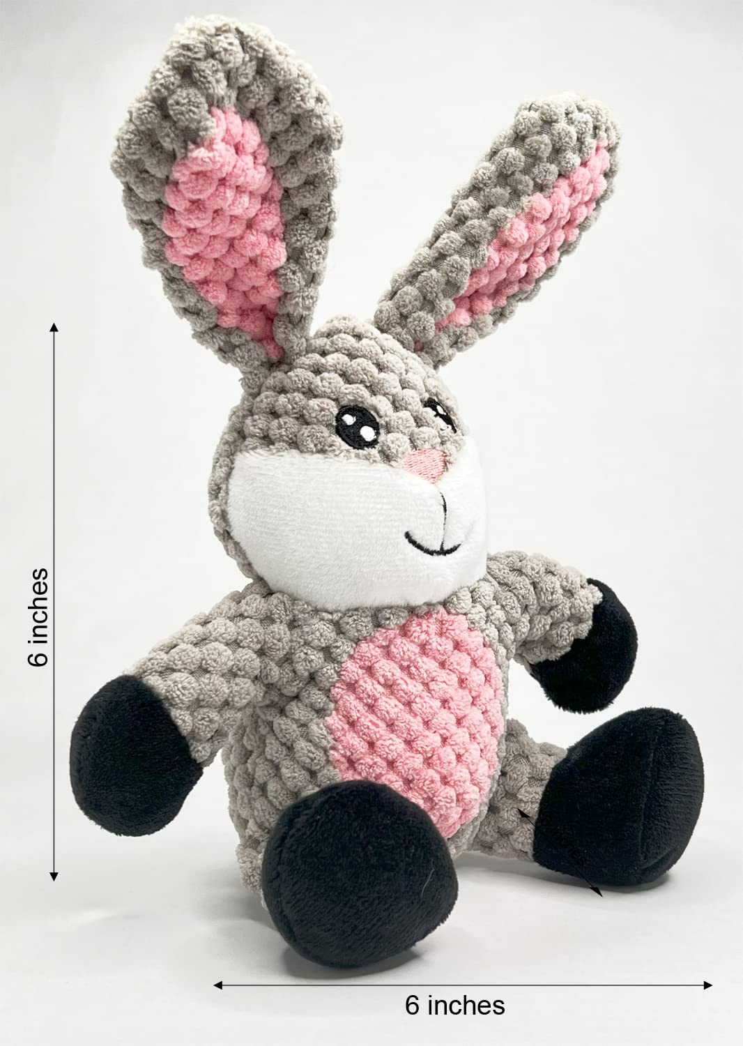 Glory To Dog Barnyard Rabbit Plush Toy for Small Dogs and Puppies
