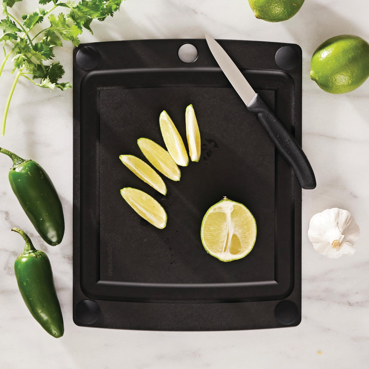 Epicurean All in One Slate Cutting Board, 11.5x9-in Juice Groove, Slate