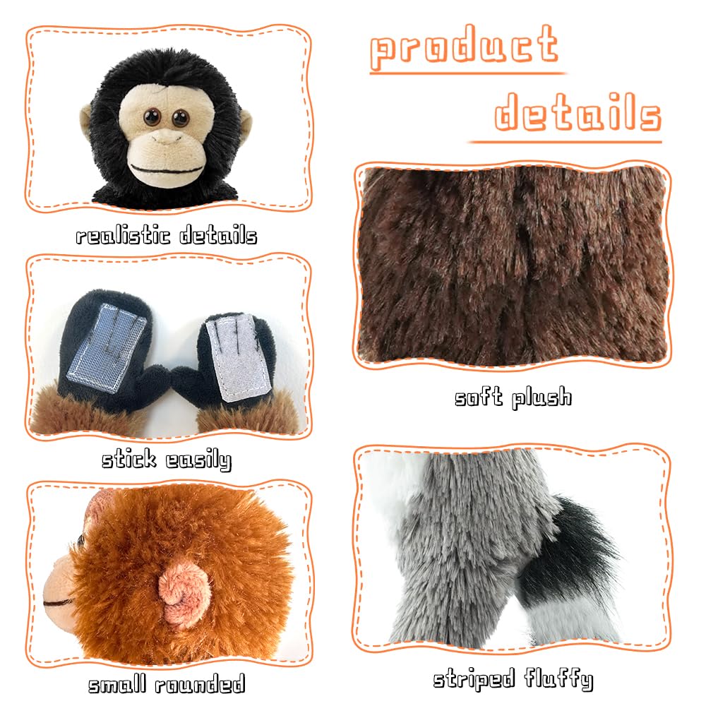 Hideekoog Hanging Orangutan Stuffed Animals,2pcs Chimpanzee Orangutans Plush Toys Curtain Buckle for Decoration,20 inches Chimpanzee Stuffed Jungle Animals for Kids(Two Gorillas)