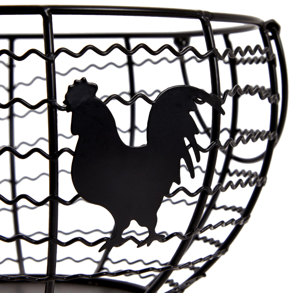 Juvale Egg Holder Countertop Wire Basket - 8.2 x 8.2 x 4.9 in, Black Iron Farmhouse Style - Egg Basket Countertop Organizer for Kitchen Decor & Accessories