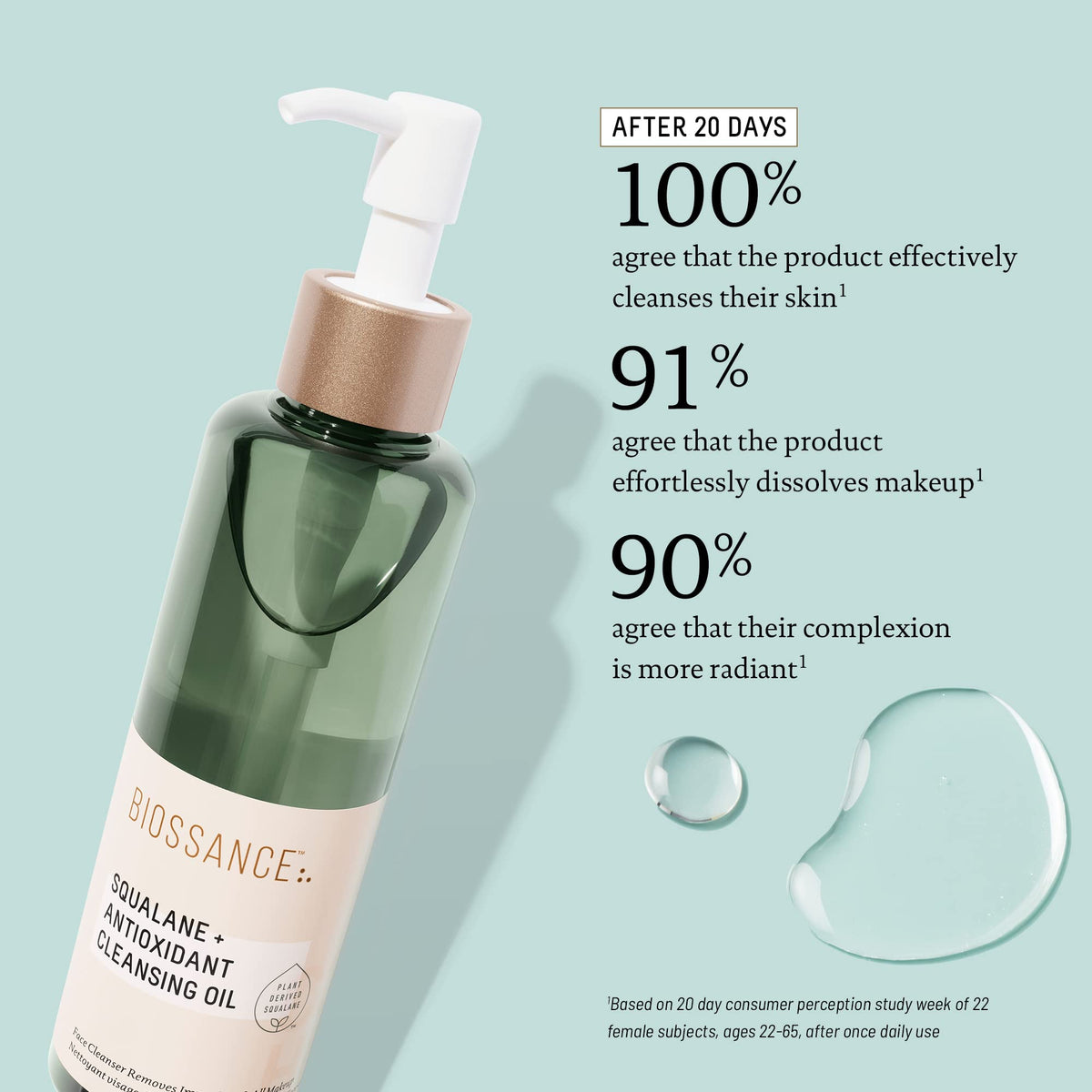 BIOSSANCE Squalane & Antioxidant Cleansing Oil - Facial Oil - 6.7 oz