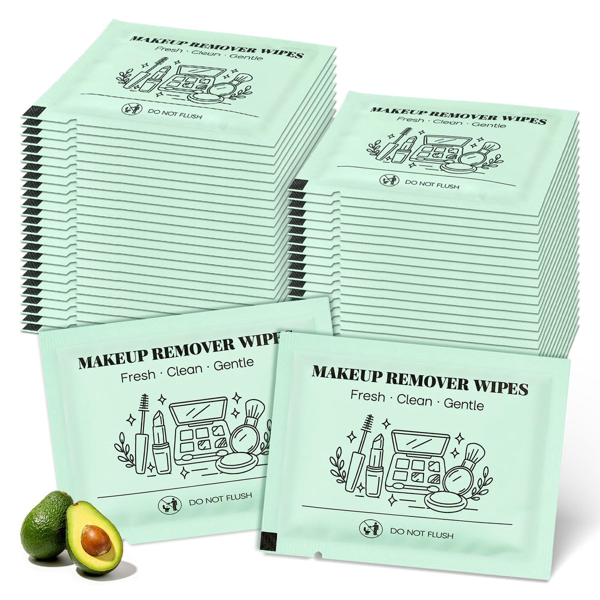 Makeup Remover Wet Wipes, Disposable Facial Cleansing Towelettes 50 Pack