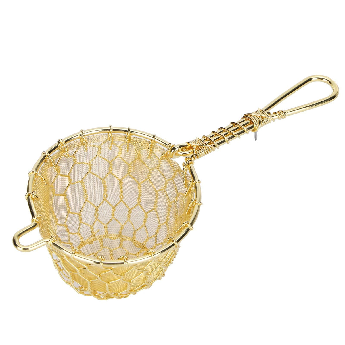 Copper Tea Infuser Strainer Reusable Loose Leaf Teapot Filter with Long Handle for Tea Makers
