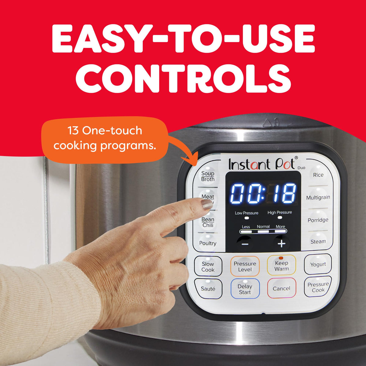 Instant Pot Duo 6 Qt 7-in-1 Electric Pressure Cooker, Stainless Steel