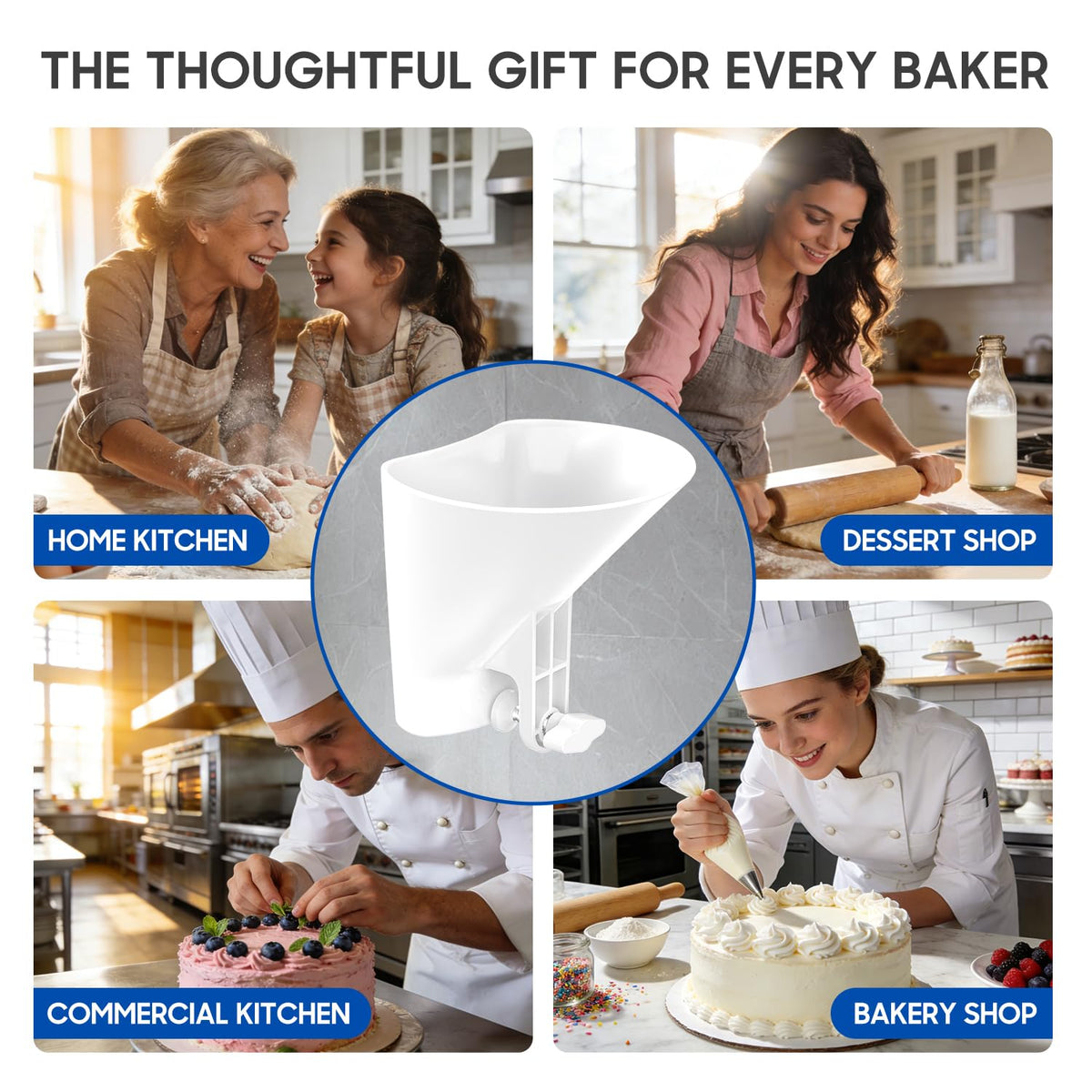 KingofKings Flour Funnel for Kitchen Aid Accessories and Attachments