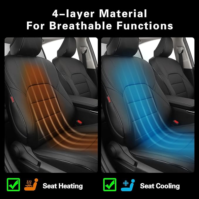 EKR Camry Seat Covers for Toyota Camry SE,LE 2025 2026 Waterproof Leather Car Seat Cover Full Set for Trucks SUV-Faux Leather (Black)