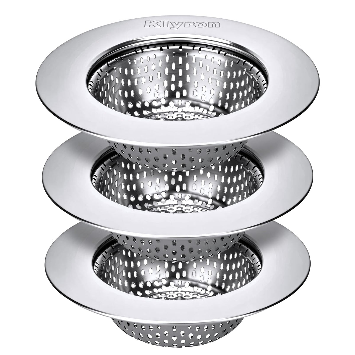Kitchen Sink Drain Strainer 3-Pack, Food Catcher Drain Cover, 3.5" Fit