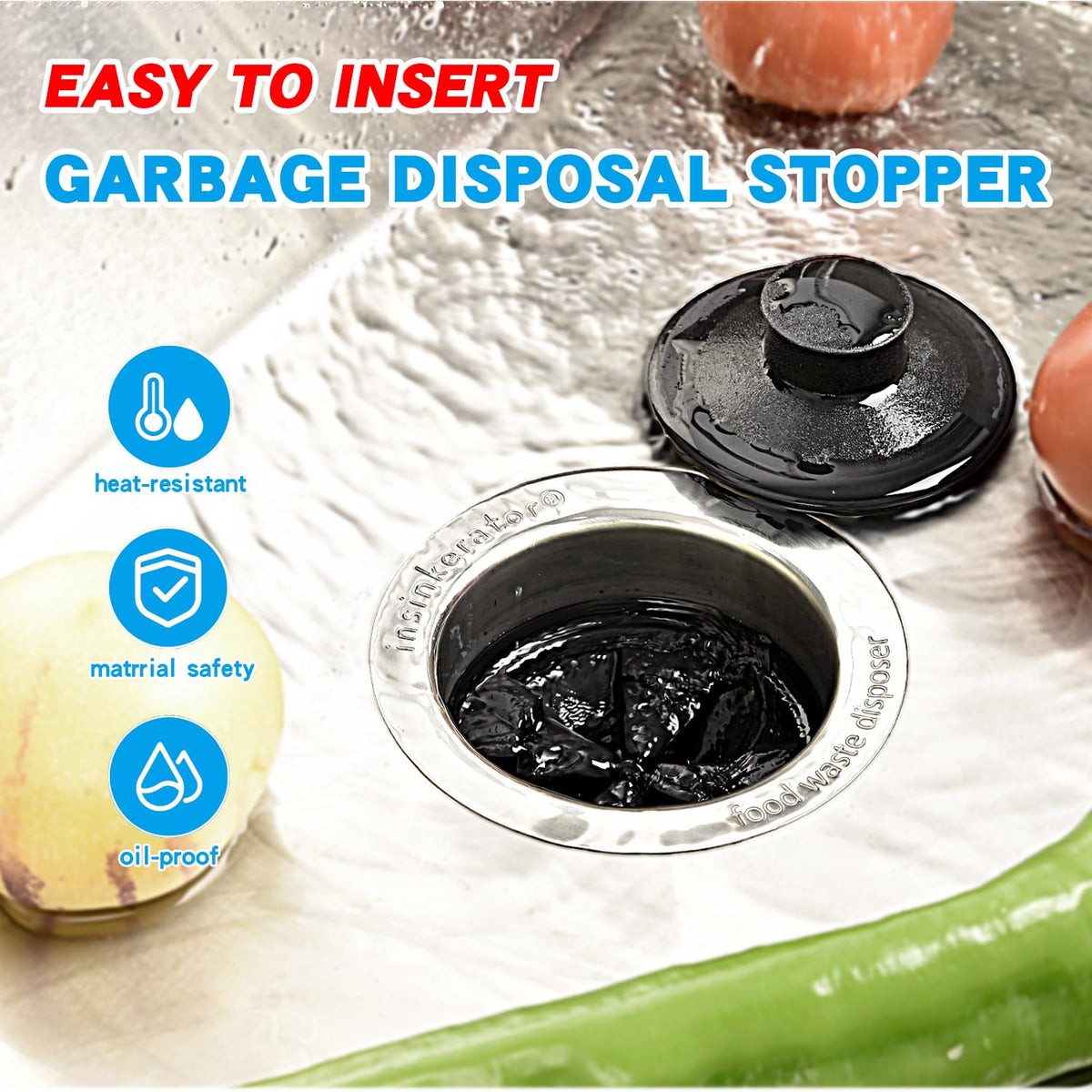 RQYEKDO 3-1/2" Kitchen Garbage Disposal Stopper Universal Drain Plug