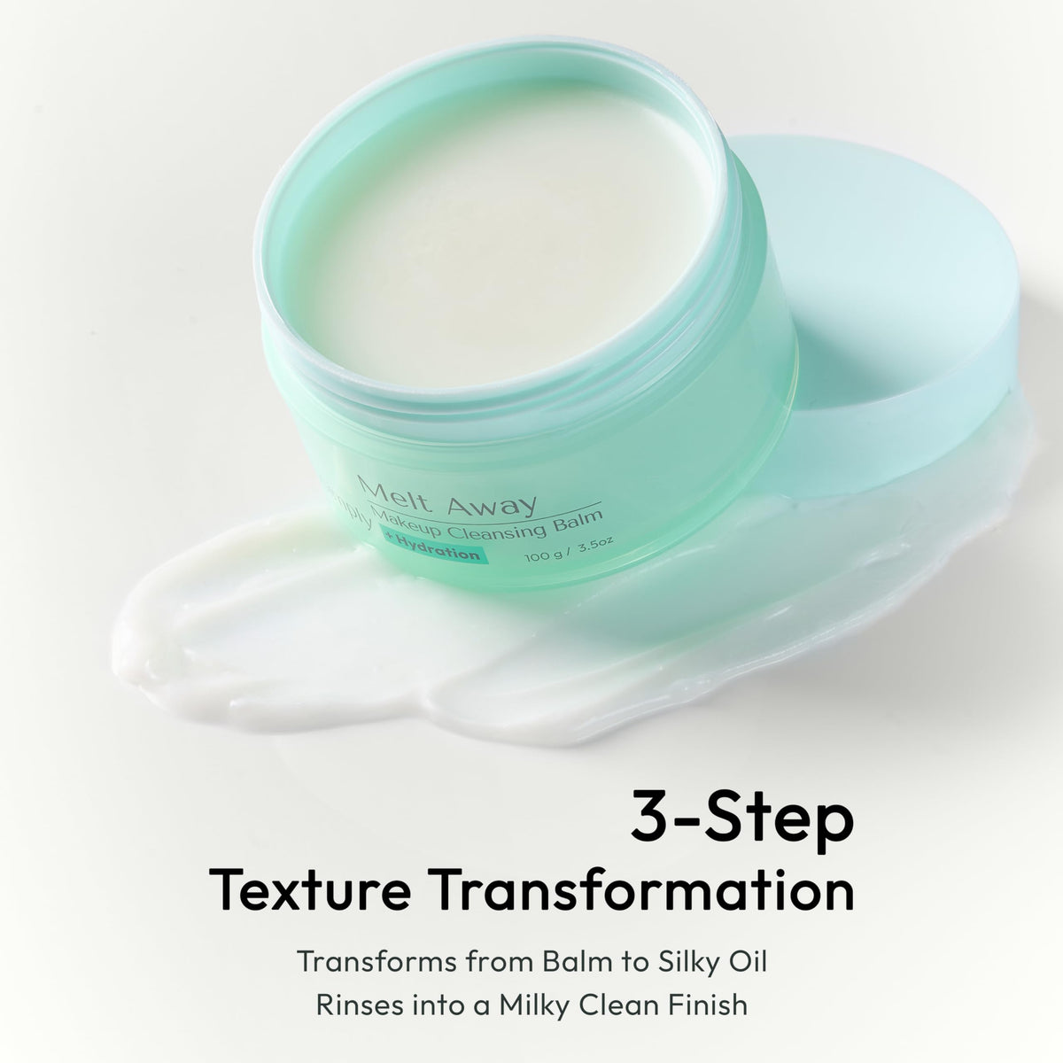 BioSimply Cleansing Balm Makeup Remover, Melts Away Waterproof Makeup and Sunscreen, Hydrating Finish with Hyaluronic Acid and Ceramide NP, for All Skin Types. 3.5oz / 100g