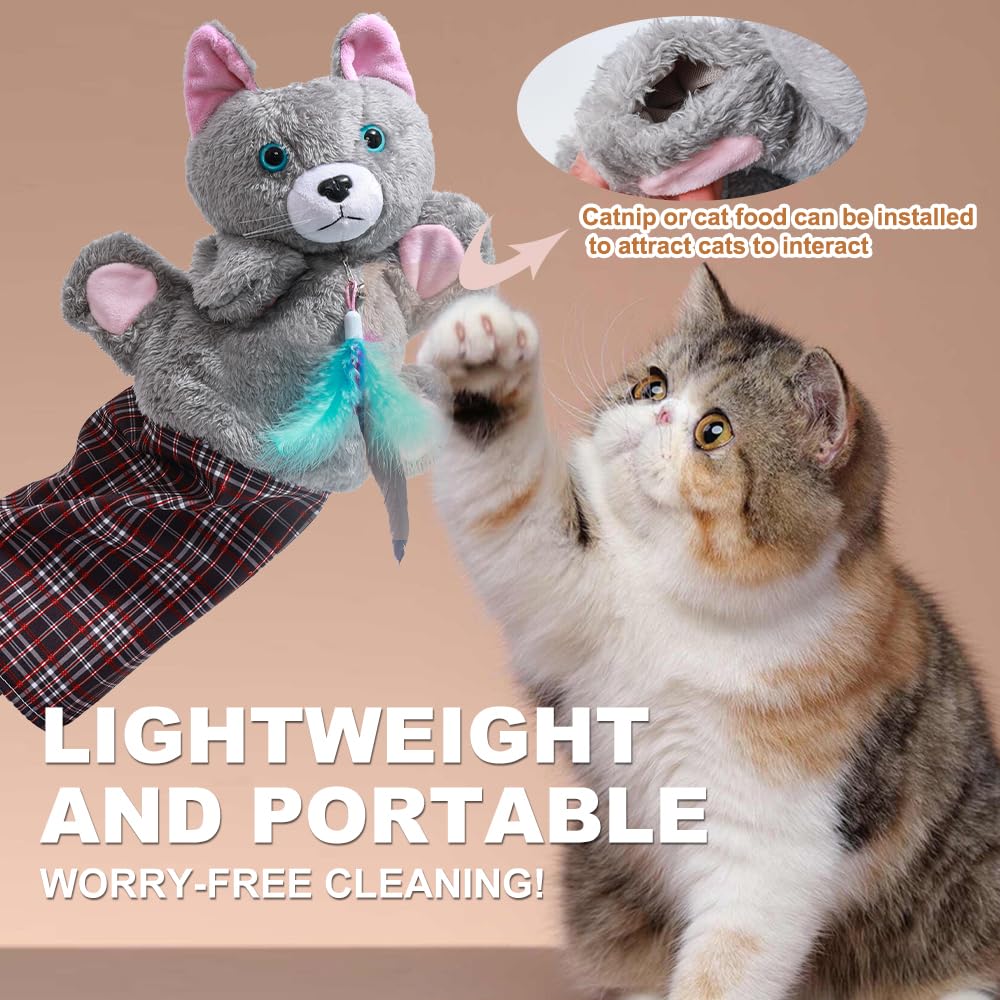 oyeftp Cat Toys, Cat Wrestling Glove, Cat Wrestling Puppet, Hand Puppets with Tough Padding for Safe and Fun Interactive Toys for Cats and Dogs