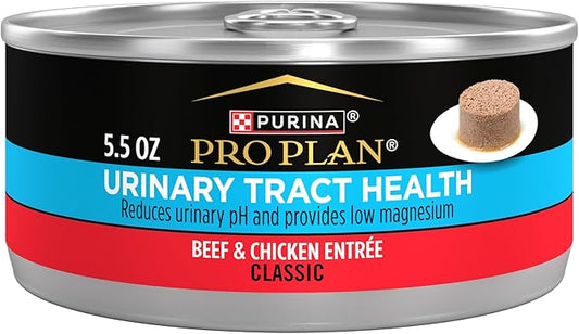 Purina Pro Plan Urinary Tract Health Beef and Chicken Entree Classic Cat Food - (Pack of 24) 5.5 oz. Cans