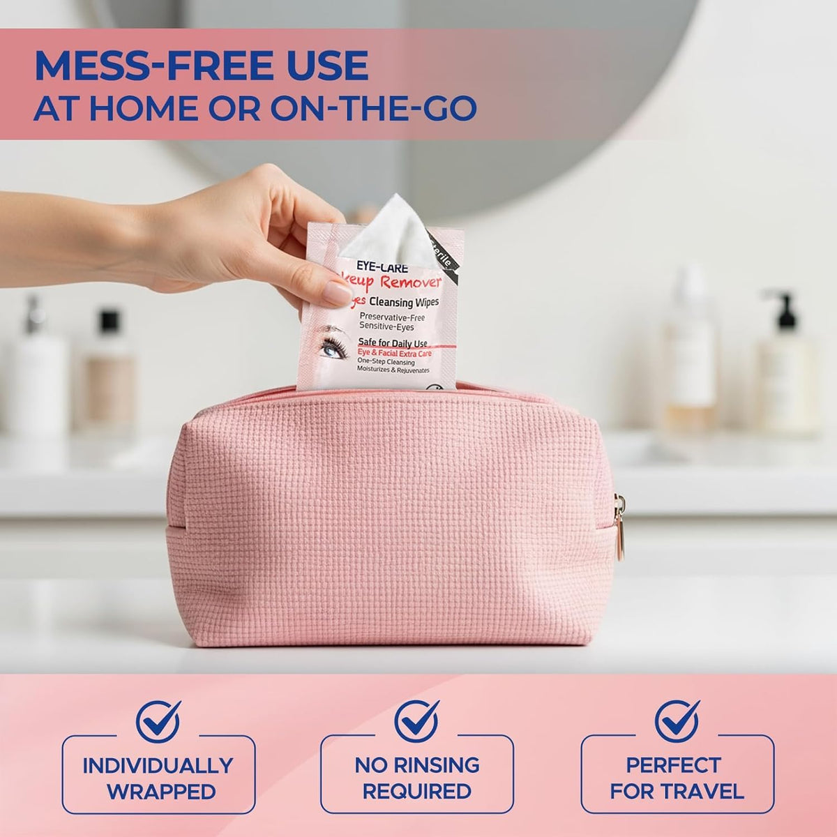 Dr. Fischer Eyelid & Lash Makeup Remover Wipes – Preservative & Alcohol-Free, Ophthalmologist Tested, Gentle for Sensitive Eyes with Chamomile & Niacinamide