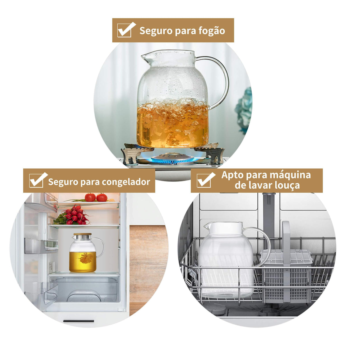 Large Glass Teapot with Infuser, Stovetop Safe, Thickened Heat Resistant Borosilicate Glass, 68 fl oz Glass Tea Kettle with Stainless Lid