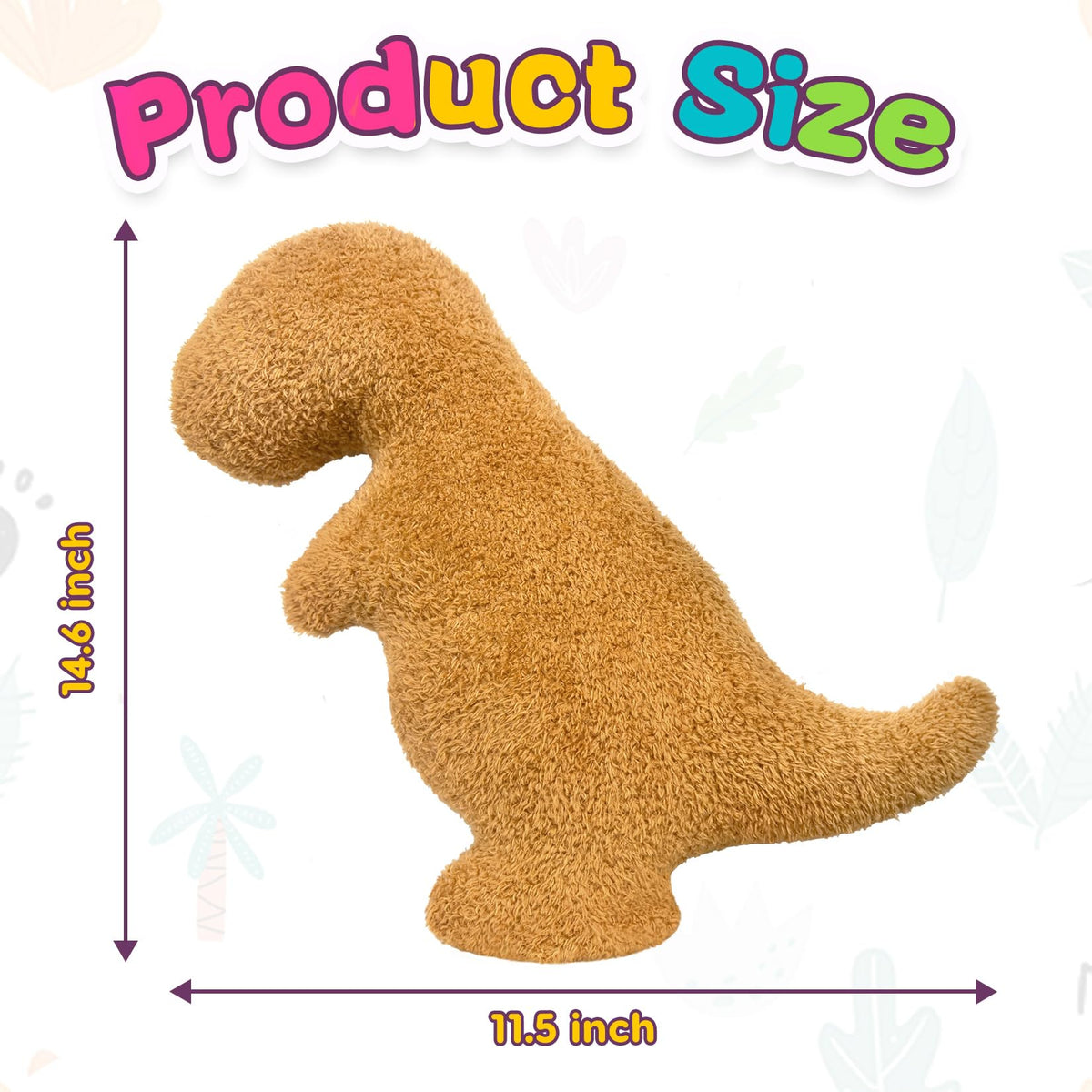 Dino Nuggets Pillow Plush, Dinosaur Chicken Plush Nuggets Pillow for Funny Birthday Gifts, Cute Funny Stuffed Animals for Boy and Girl, Dinosaur Gifts for Kids Teens and Adults (Tyran Rex, Small)