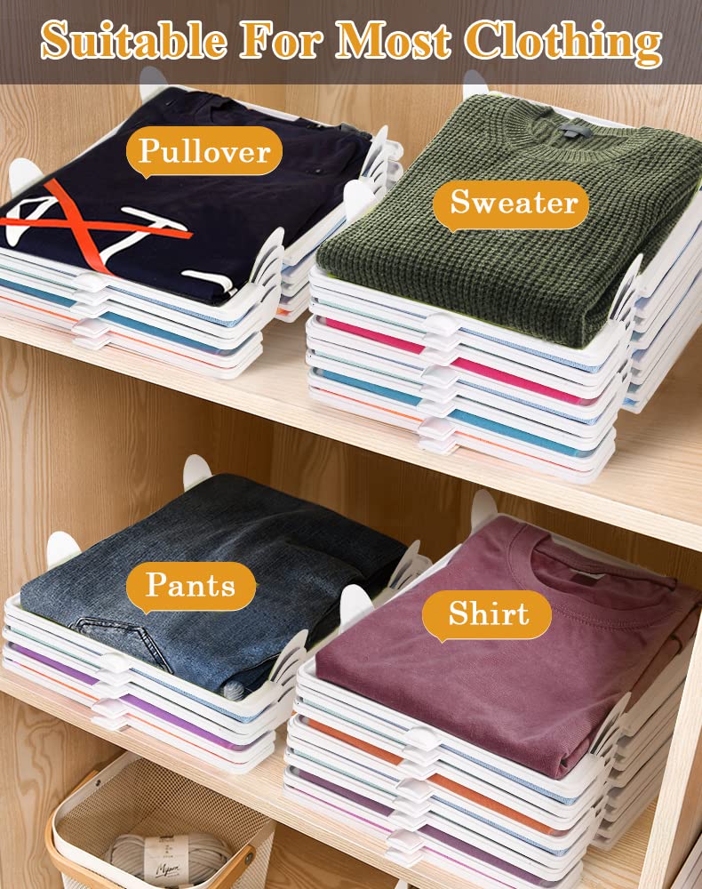 Accenter Clothing Organizer for Closet Storage,Stackable Shelf Dividers