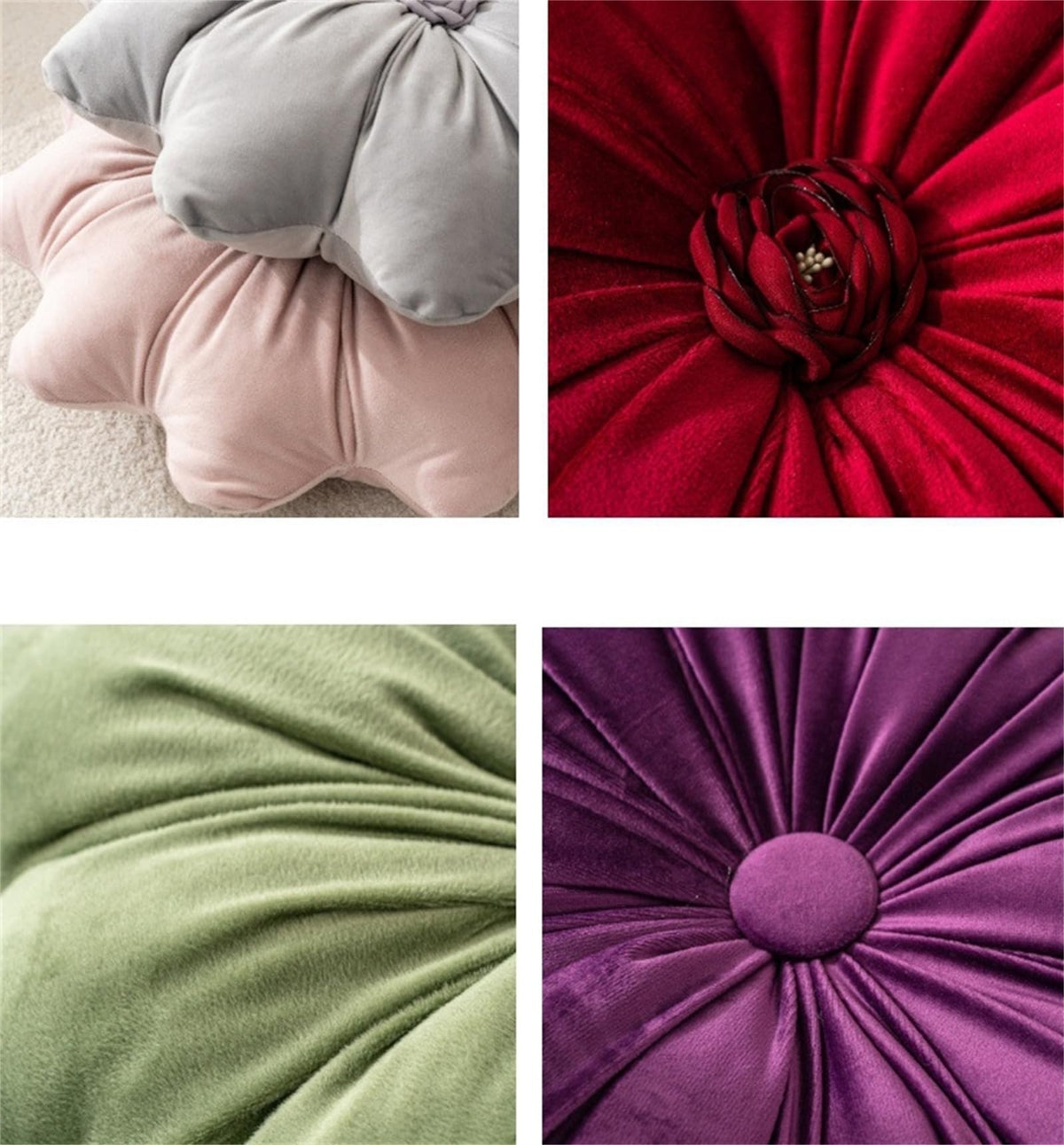Jackcsale 15.7" Flower Throw Pillow Velvet Blue Pillow Cushion Flower Shaped Sofa Decorative Throw Pillow Soft Velvet Couch Chair Cushion for Living Room Bedroom Farmhouse