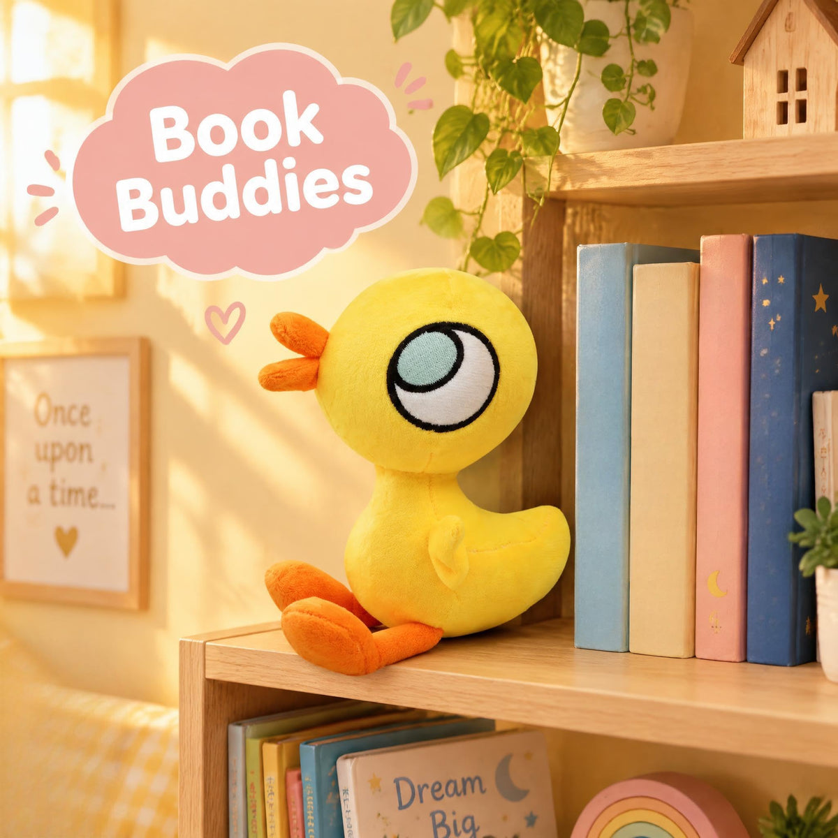 Little Yellow Duck Plush, Pigeon Books Series Soft Stuffed Duckling