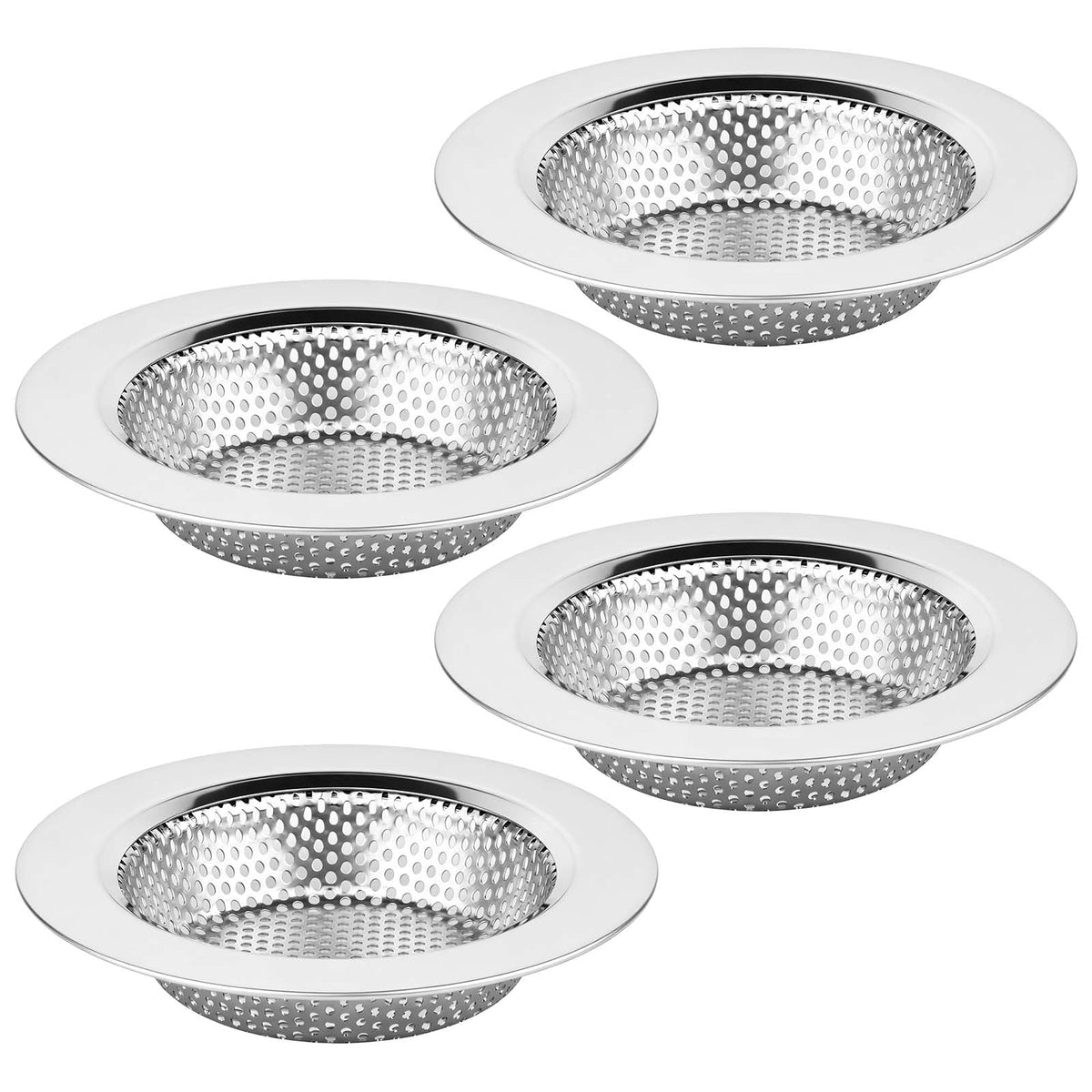 Chefbee 4PCS 4.4" Stainless Steel Kitchen Sink Drain Strainer Food Catcher