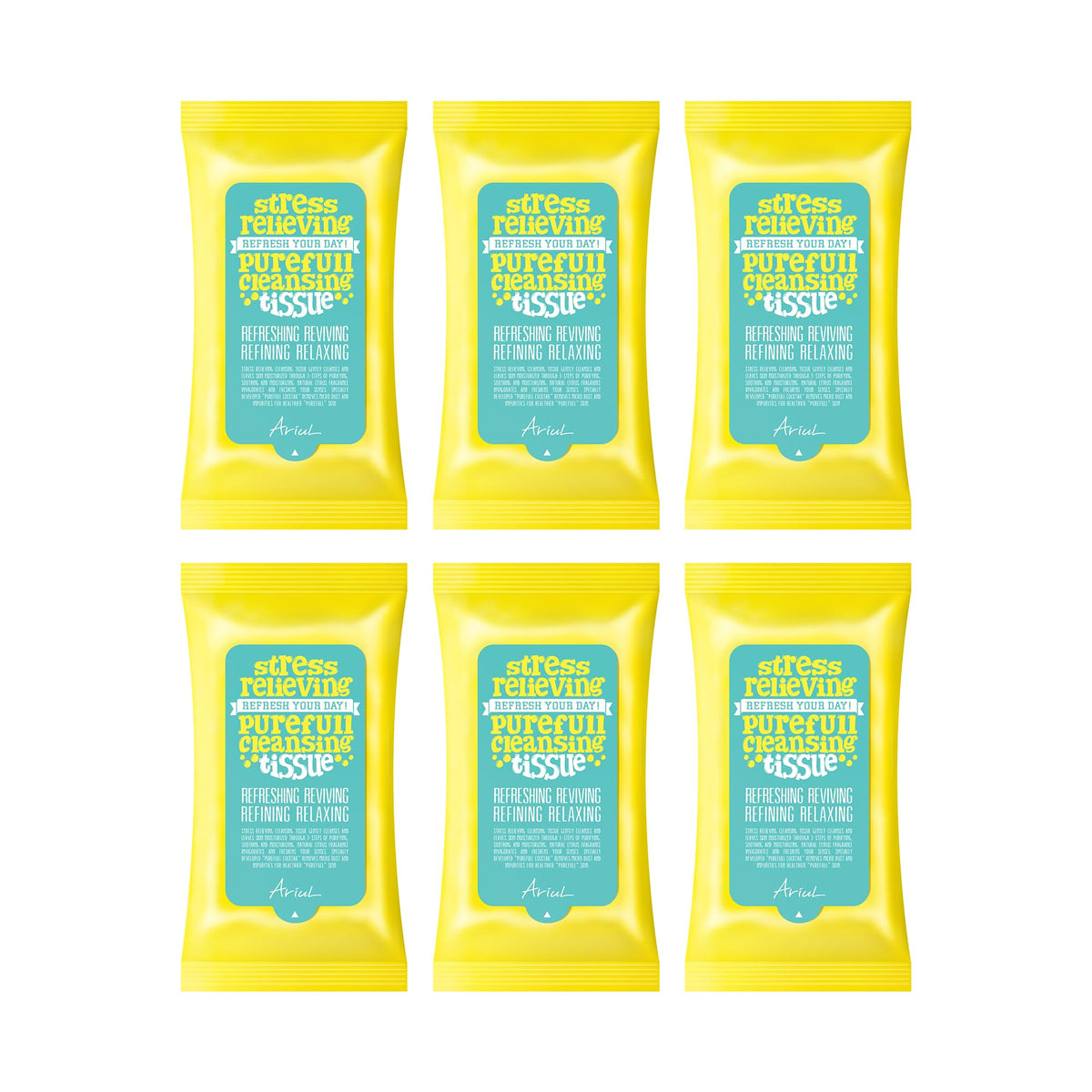 Ariul Purefull Gentle Cleansing Wipes – Soothing & Hydrating Makeup Remover Wipes, Non-Sticky Fresh Finish (15 Sheets x 6 Pack)