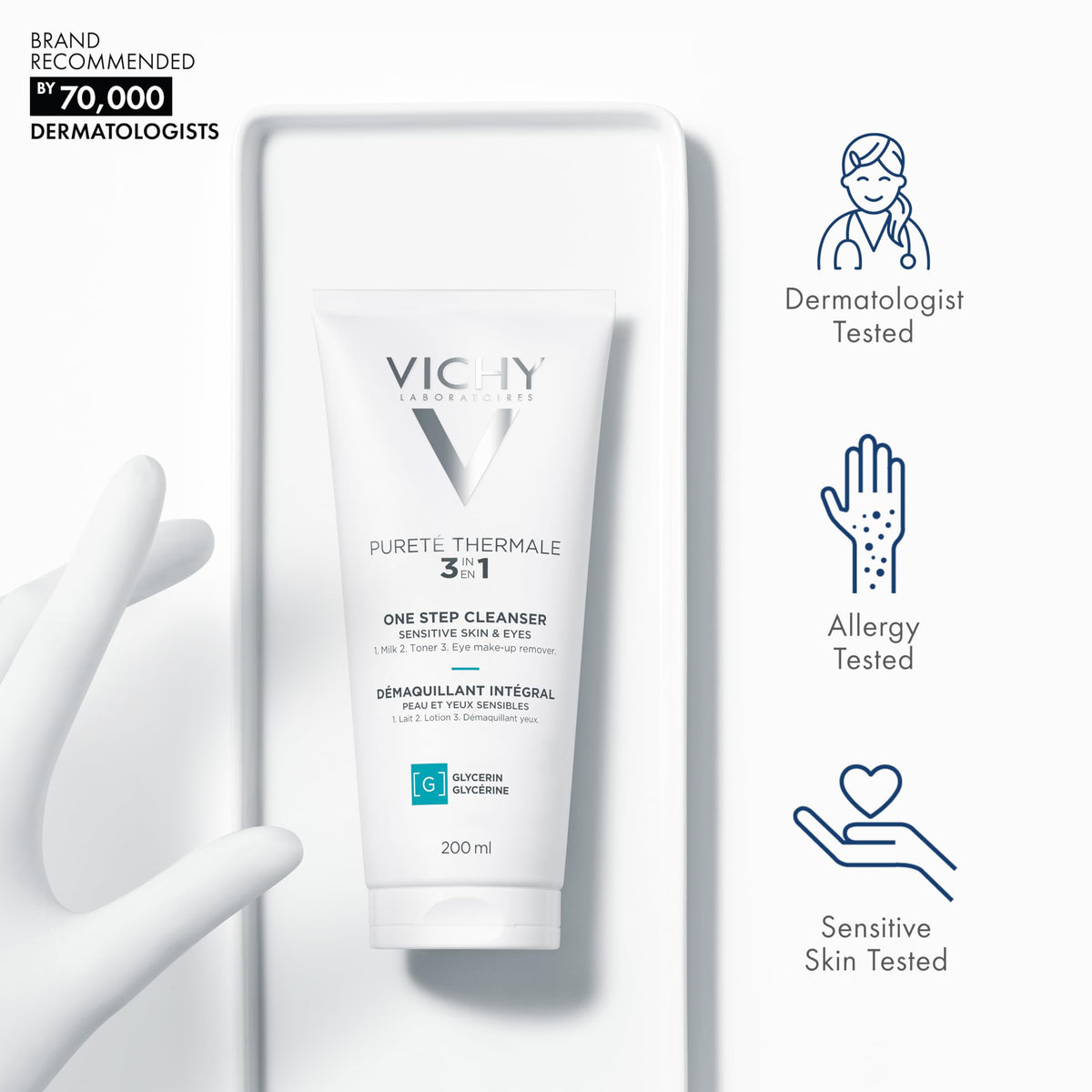 VICHY Pureté Thermale One Step Cleanser for Sensitive Skin, 6.7oz