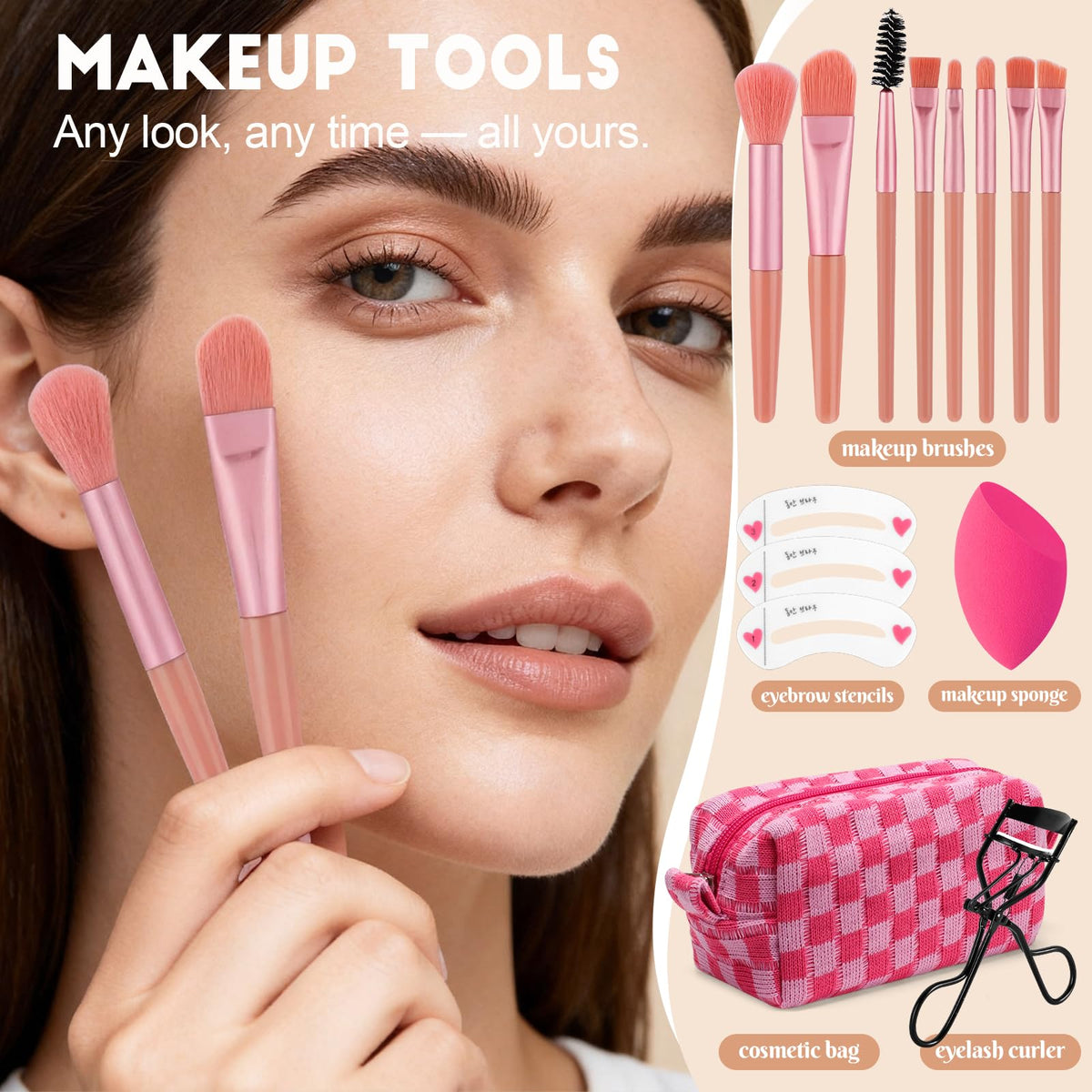 Makeup Kit for Women Include Foundation Eyeshadow Lipstick Brushes and Bag