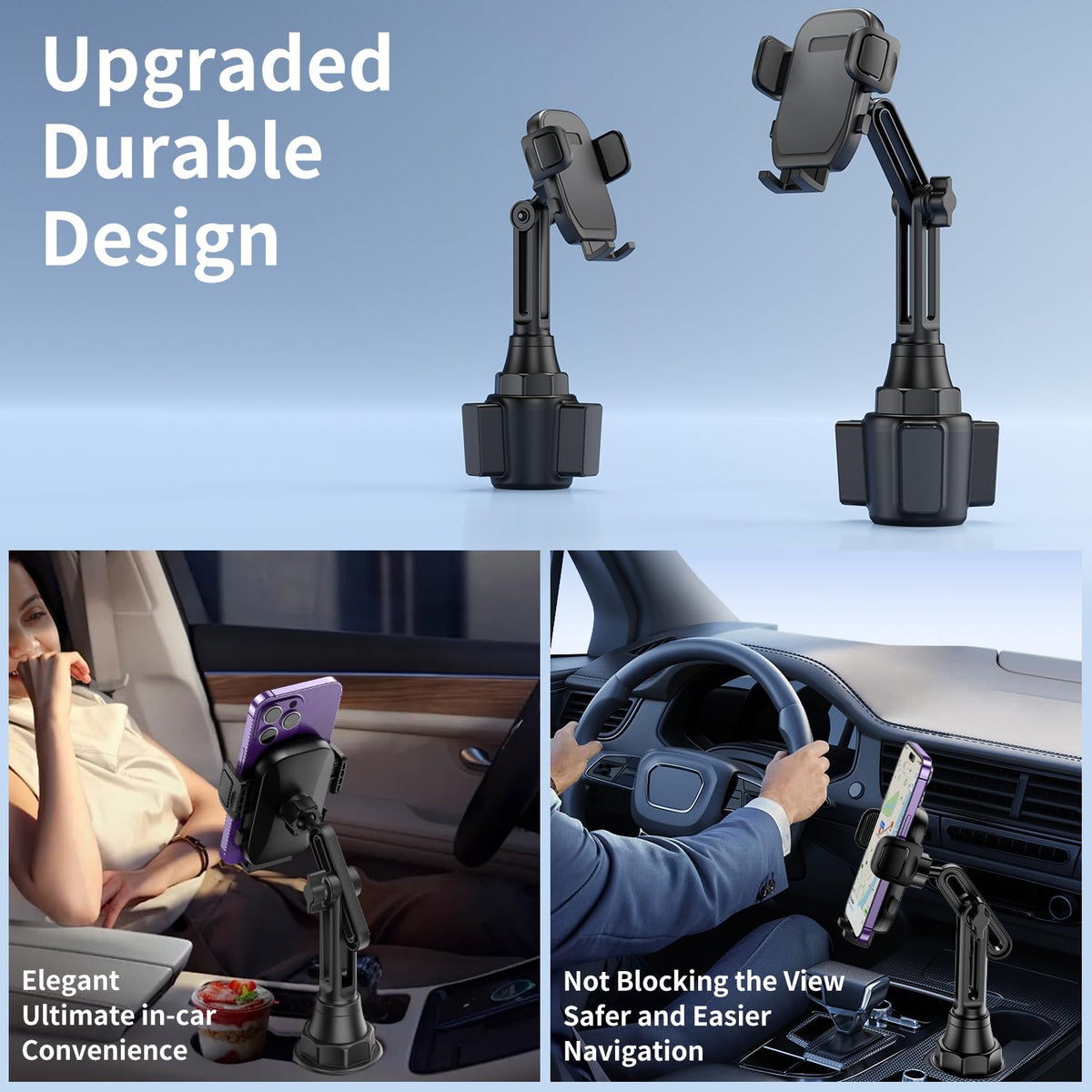 Cup Phone Holder for Car, [Upgraded Version]Universal Car Cell Phone Holder
