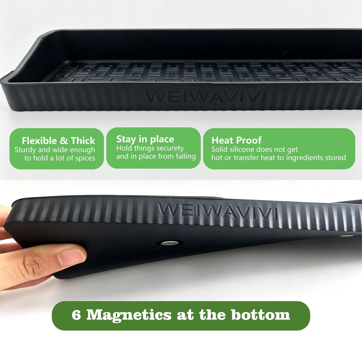 Stove Top Shelf 30 Inch - Silicone Material Magnetic Shelf for Stove -Black