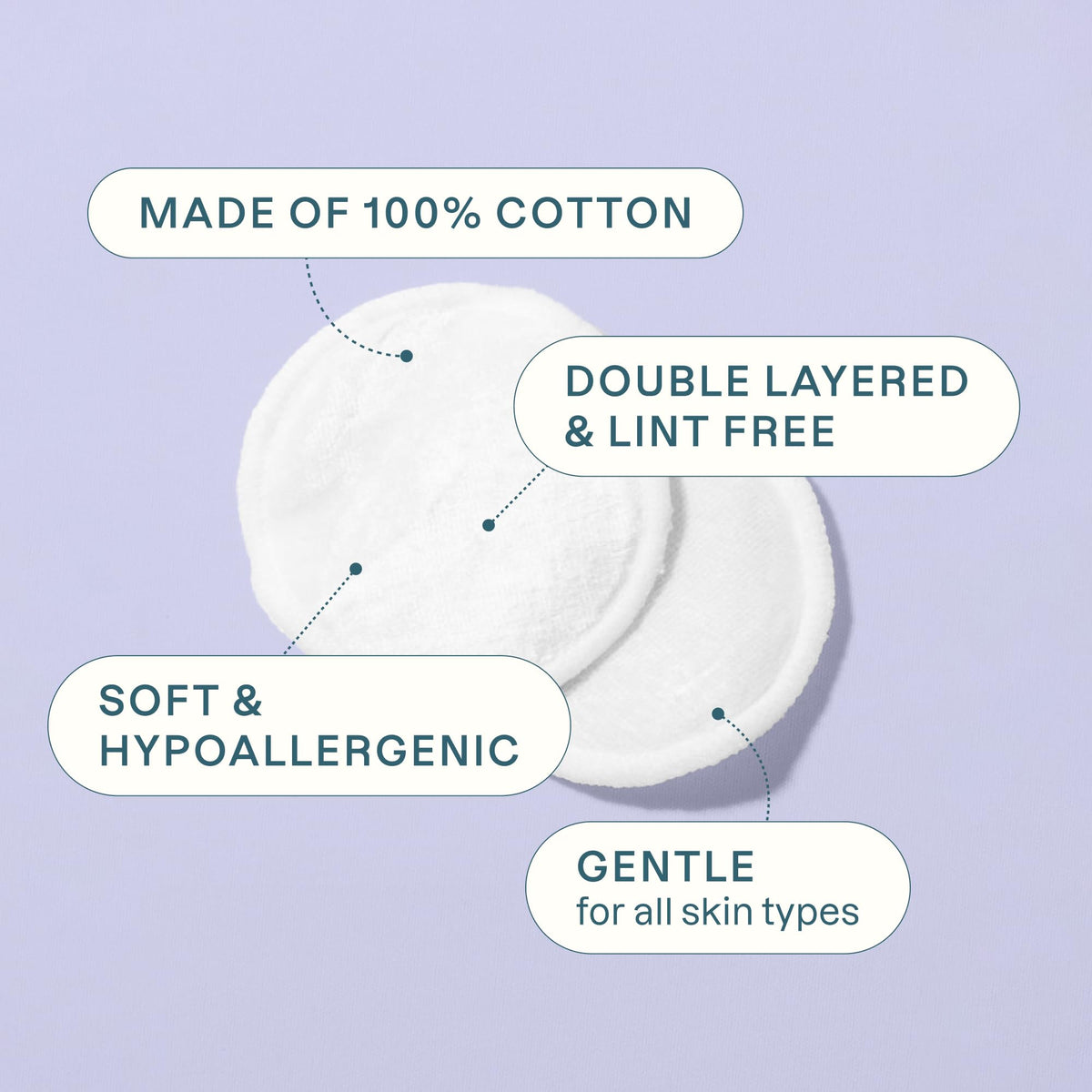 Cliganic Organic Cotton Rounds for Face, Makeup Remover Pads, 500 Count
