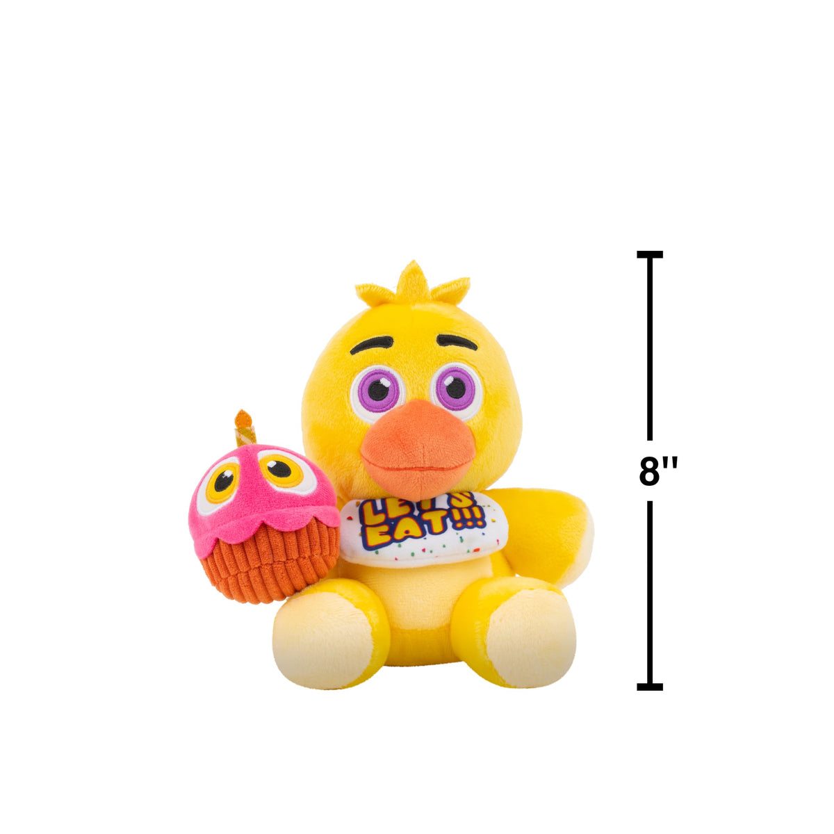 Jazwares Five Nights at Freddy’s Classic Chica Plush - 8-Inch Stuffie with Soft Material and Glow-in-The-Dark Eyes