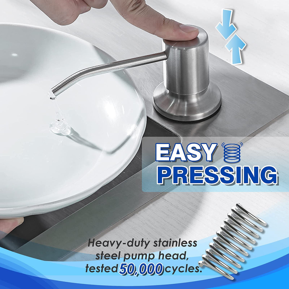 Built in Soap Dispenser for Kitchen Sink WEWE, Stainless Steel
