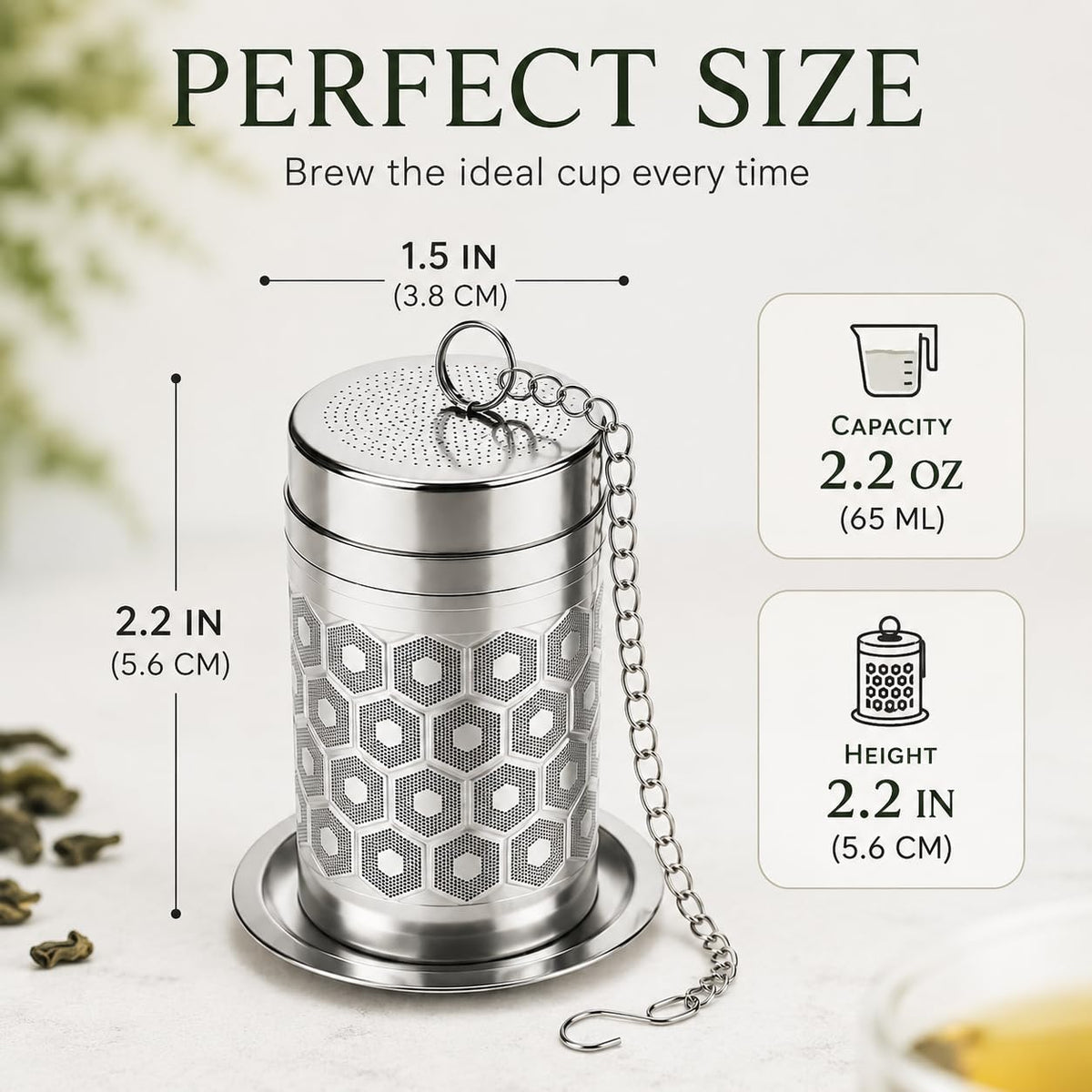 6 Pack Tea Infuser for Loose Leaf Tea, Stainless Steel Tea Strainer, 2.2 oz