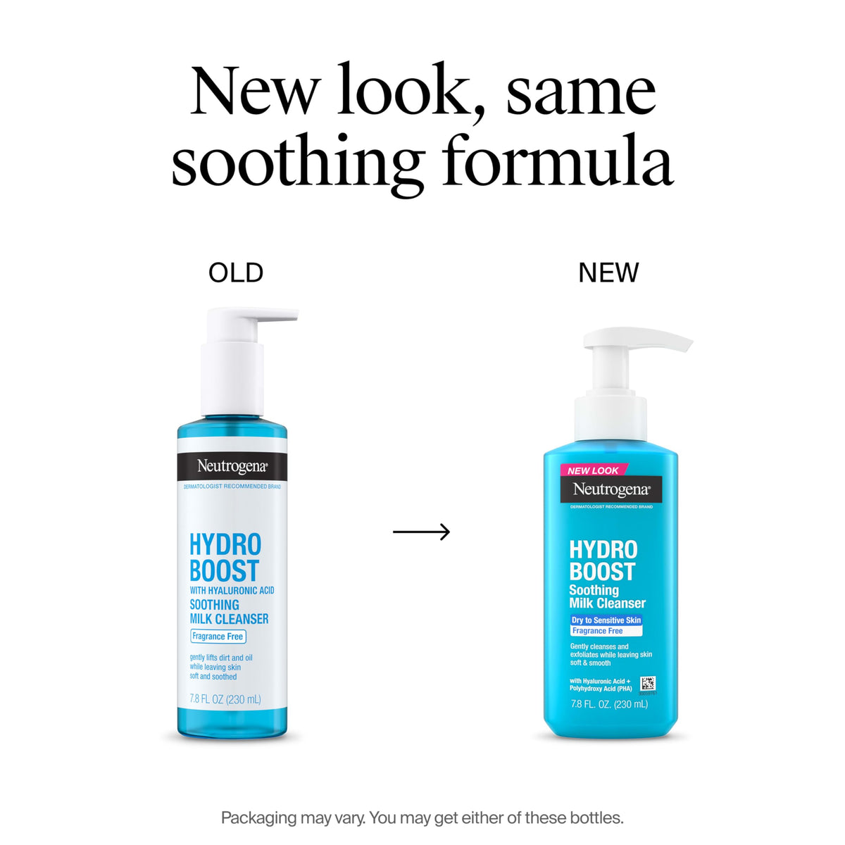 Neutrogena Hydro Boost Face Wash Soothing Milk Cleanser, 7.8 fl oz