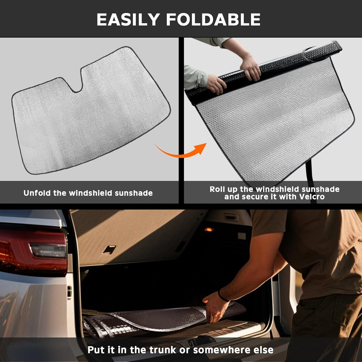 Windshield Sun Shade for Chevrolet Chevy Equinox 2018-2024 (Not for Equinox EV) - 5-Layer Bubble Foldable Front Window Shade Sun Visor Accessories - Blocks Heat & UV Rays