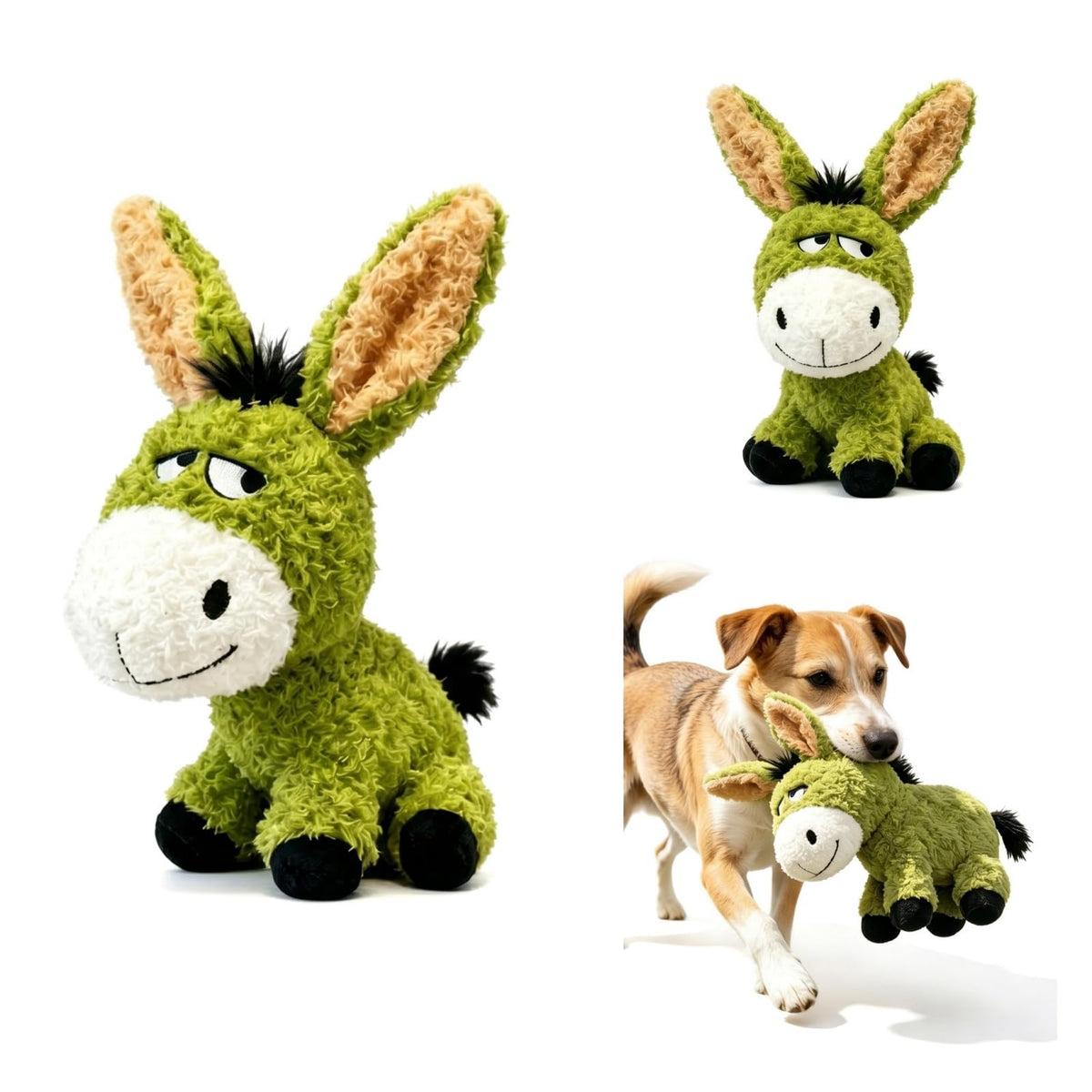 EMMA COLE Squeaky Plush Dog Toy, Tug of War Dog Toys for Large Breed Toy,Stuffed Animal Dog Plush Squeaky Interactive Toy for Puppy, Small, Middle, Large Dogs (Donkey)