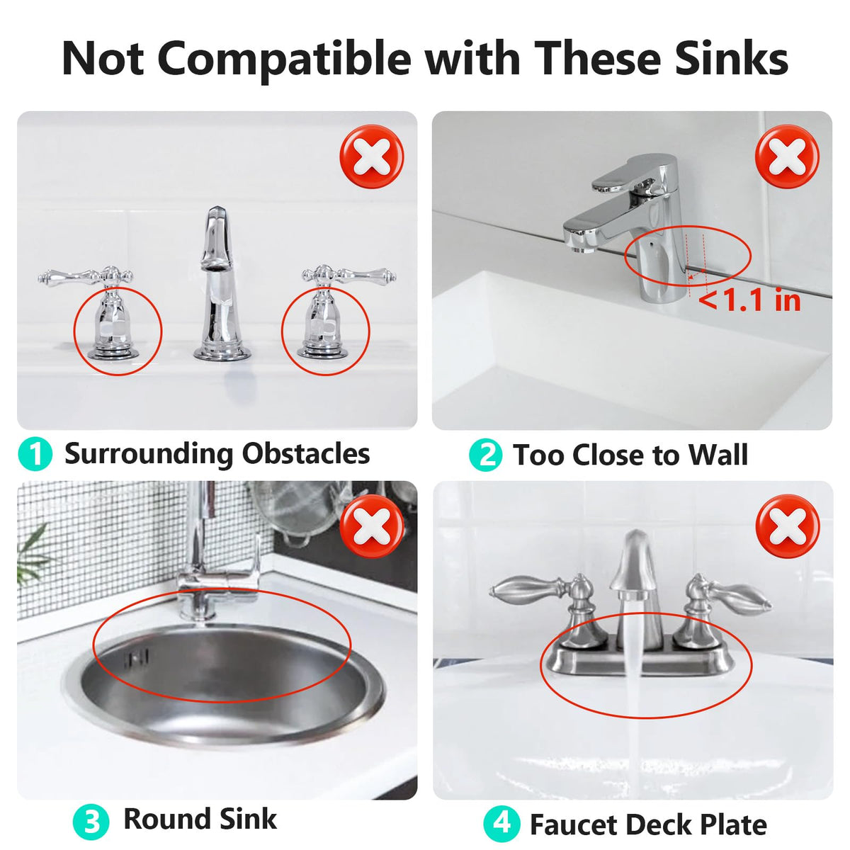 24'' Longer Faucet Mat for Kitchen Sink Water Splash Guard Behind Faucet