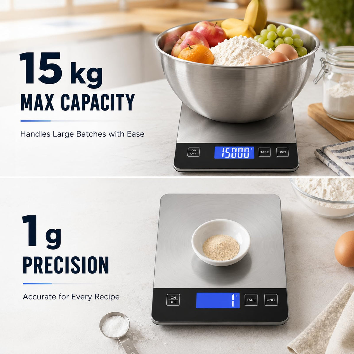 GPY 33lb Digital Food Scale, Kitchen Scale for Cooking and Baking