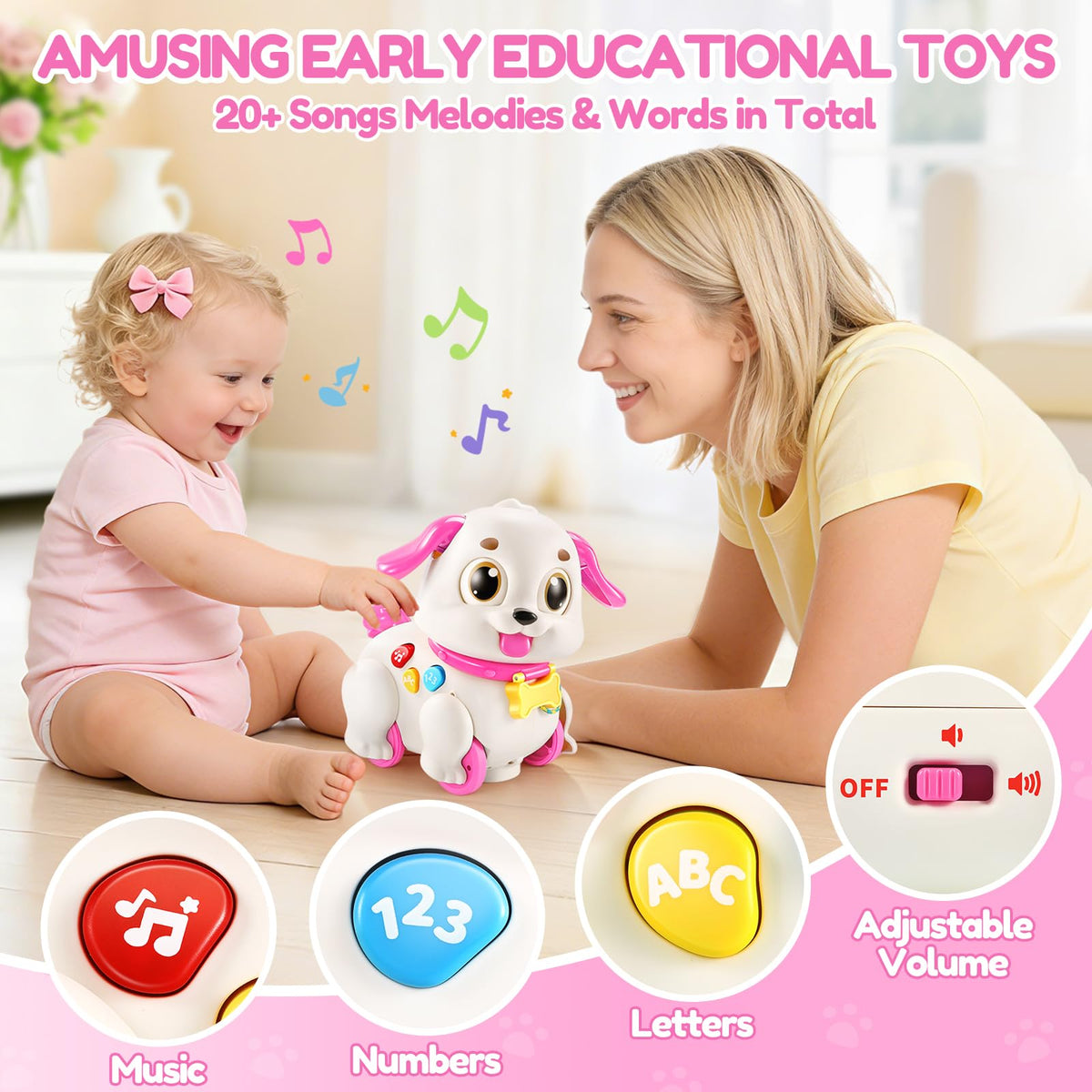 LUDILO Musical Puppy Toys for 1 Year Old Girl Gifts Baby Toys 6-12-18 Month