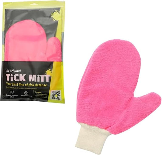 Pink Tick Removal Glove for Pets & People: Gently Remove Ticks with Ease - Chemical-Free, Durable, Portable Tick Management Tool for Outdoor Adventures & Everyday Use