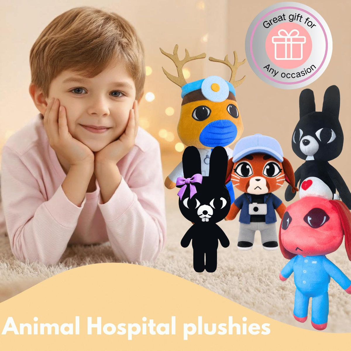 SUPERBE Animal Hospital Plush Toys, 11 Inch 2026 Horror Game Animals Lobby Cat Plushies for Fans, Collectible Stuffed Animals Gift for Kids and Adults
