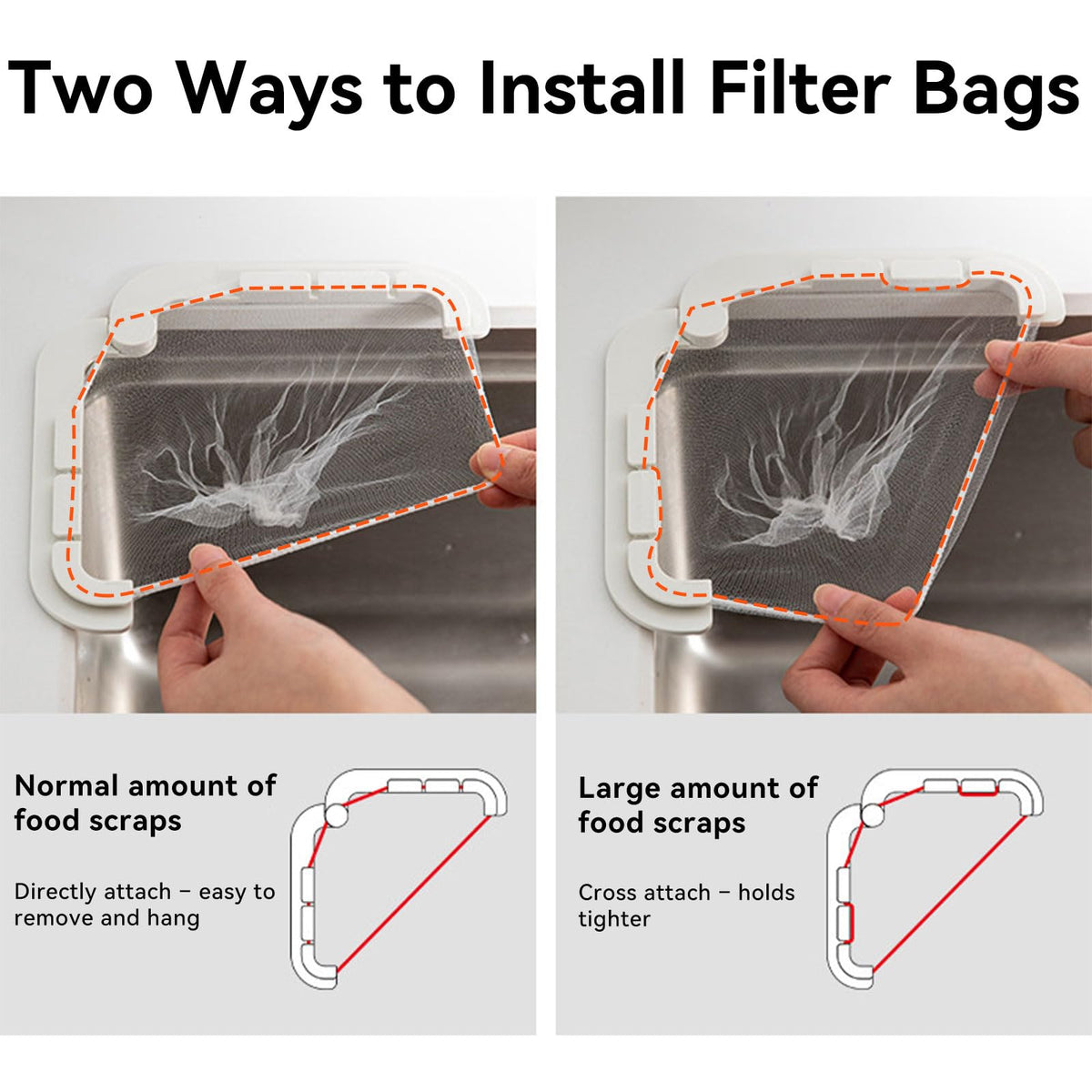 Triangular Kitchen Sink Strainer with 100 Filter Mesh Bag