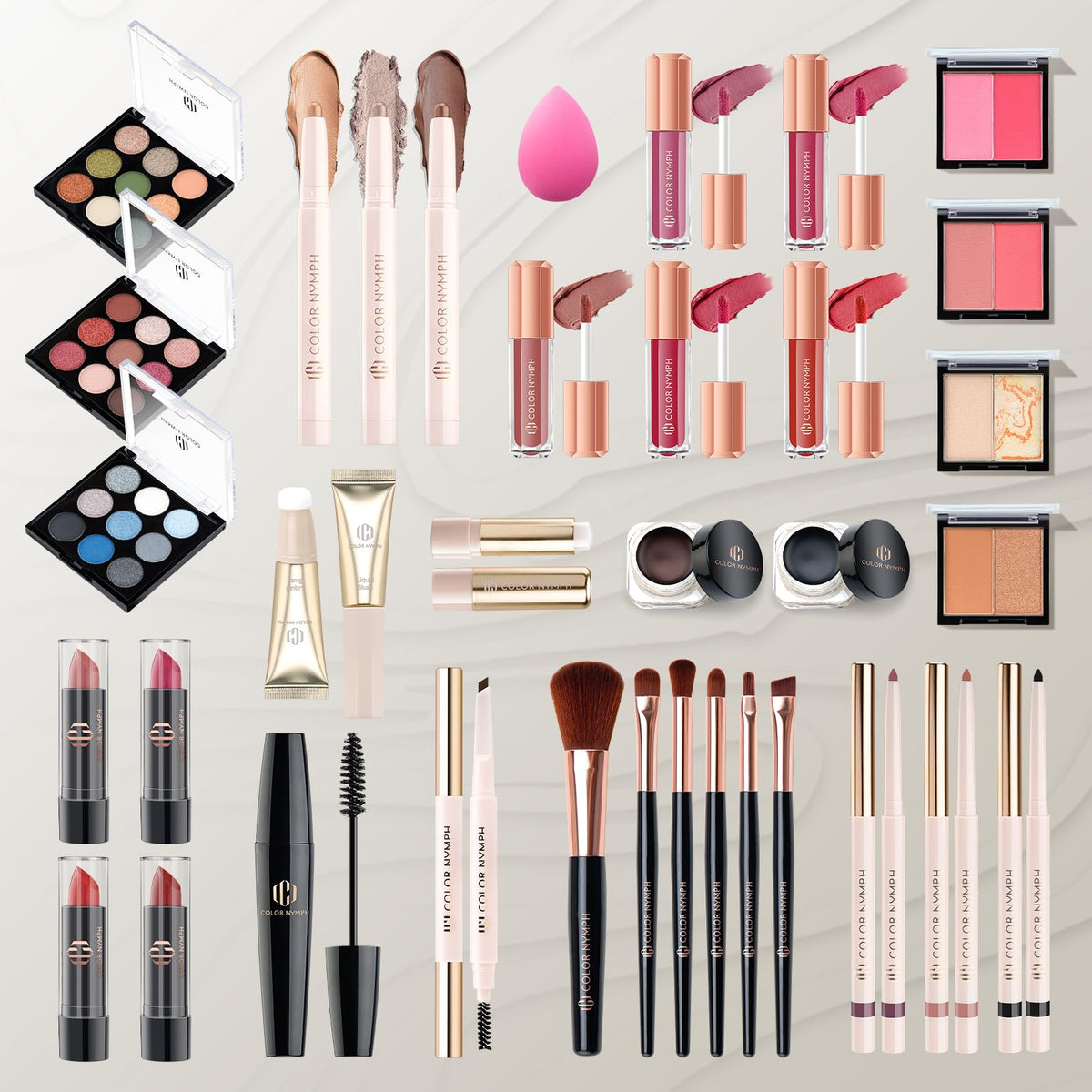 Color Nymph Makeup Set for Women Professional Makeup Kit Big Case Black