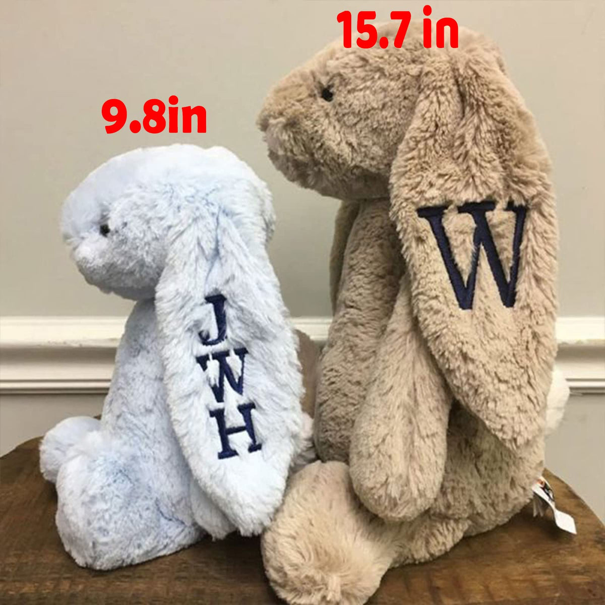 Embroidered Plush Bunny with Child's Name Handmade Custom Plush Toy Child's First Easter Gift