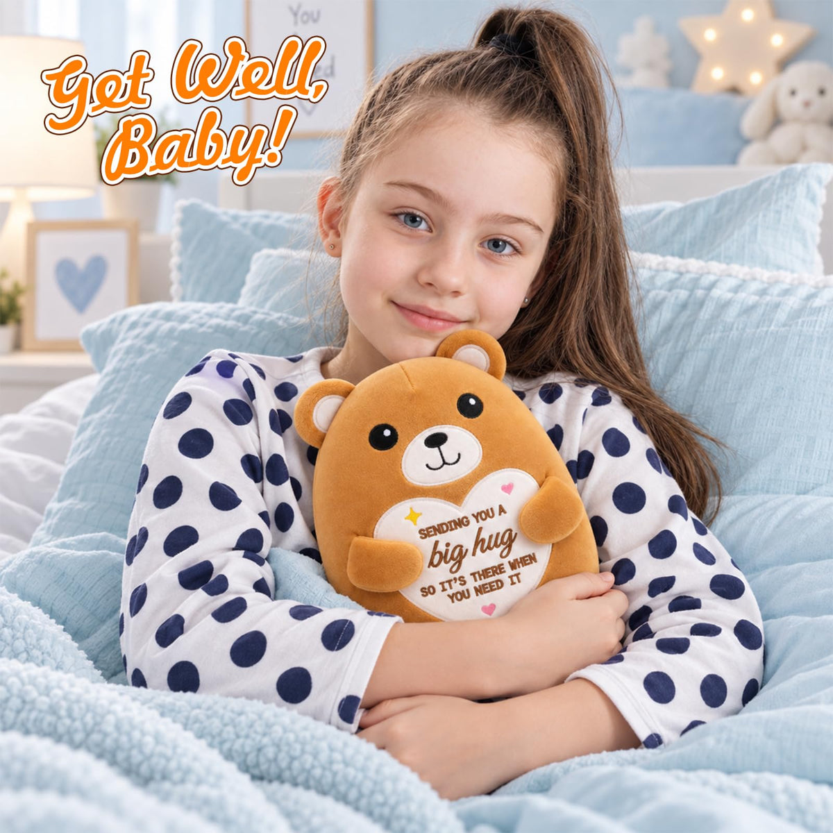LSYDCARM Big Hug Teddy Bear Stuffed Animal, 8 Inch Emotional Support Plush