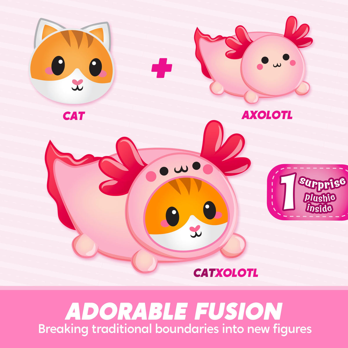 JOYIN Axolotl Plush Toy, Kawaii Axolotl Cat Plush Toy, 11" Soft Plushie, Cute Stuffed Animal Pillow for Kids and Adults, Birthday Gift for Boys and Girls