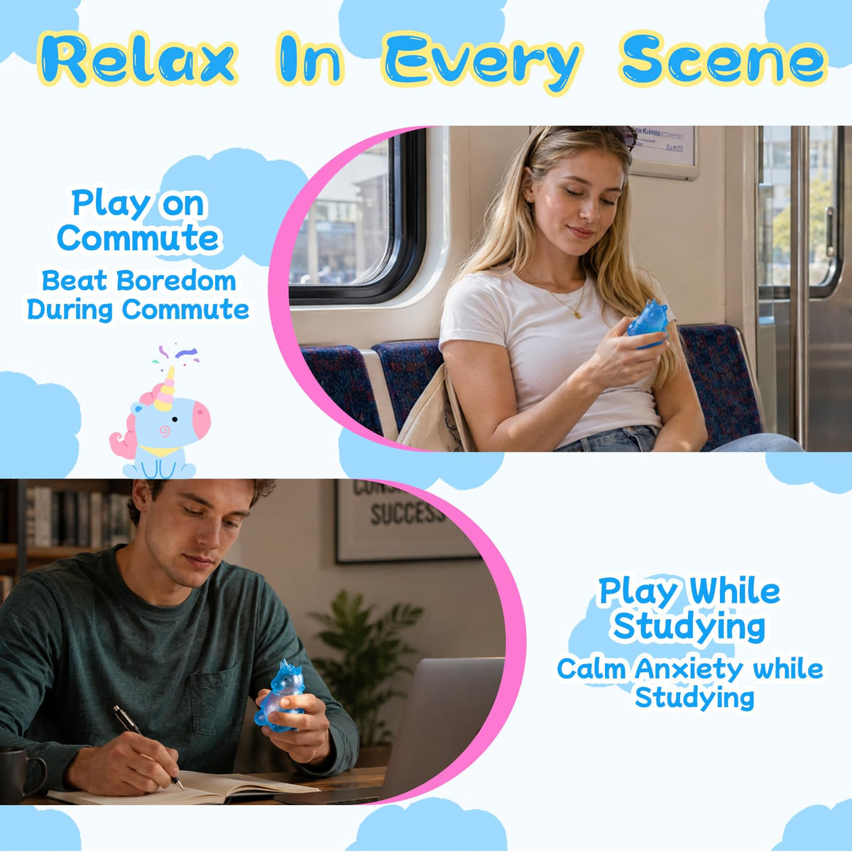 Unicorn Squeeze Toys, Soft Sensory Toys, Stress Relief, Ideal Gift