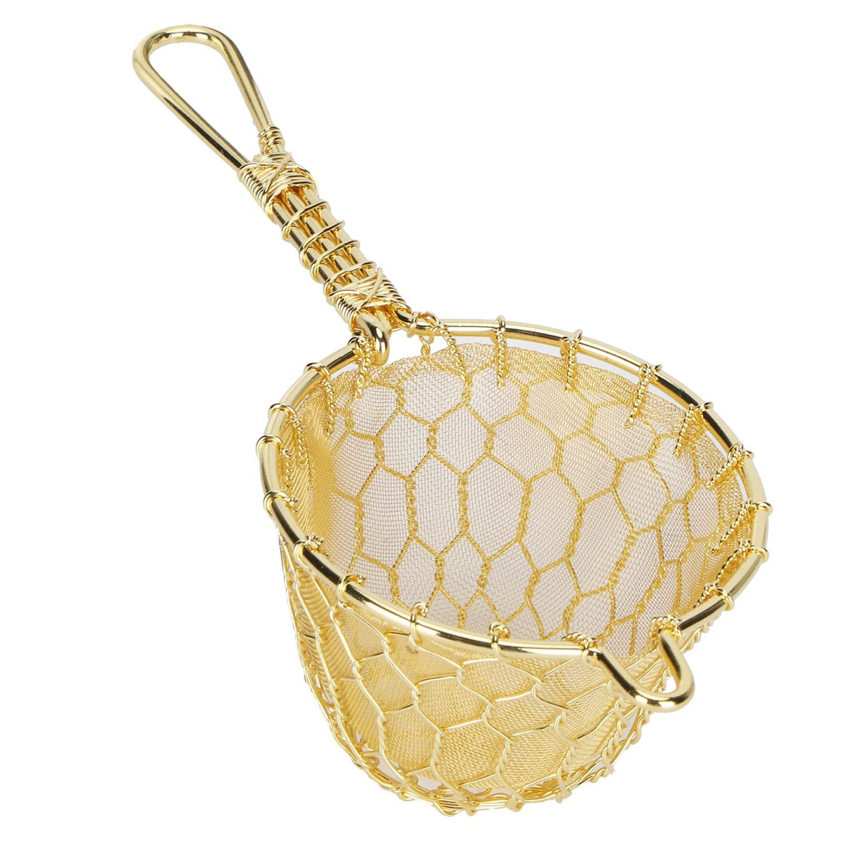 Copper Tea Infuser Strainer Reusable Loose Leaf Teapot Filter with Long Handle for Tea Makers